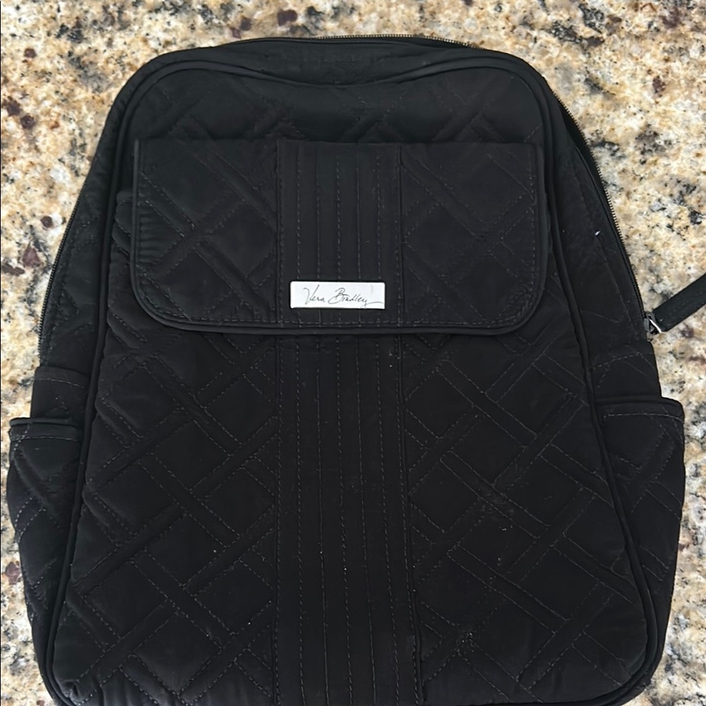 Vera Bradley Quilted Black Backpack with Sporty Design